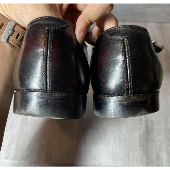 Vintage Aristocraft Monk Strap Shoes Mens Size 10.5 Burgundy Leather Dress USA main image 16